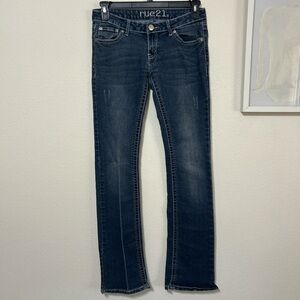 Y2K Low Rise Dark Wash Bootcut Jeans - Rue21 Size 3/4